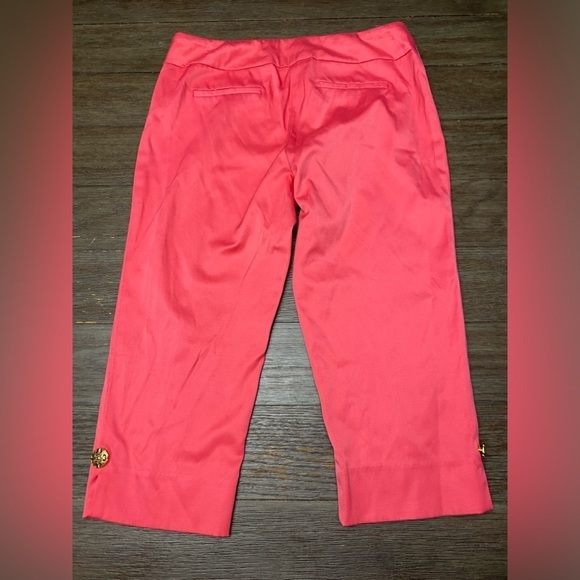 Valerie Stevens Pink Ankle Crop Capri Pants Faux Pockets Size 10P - Picture 8 of 9